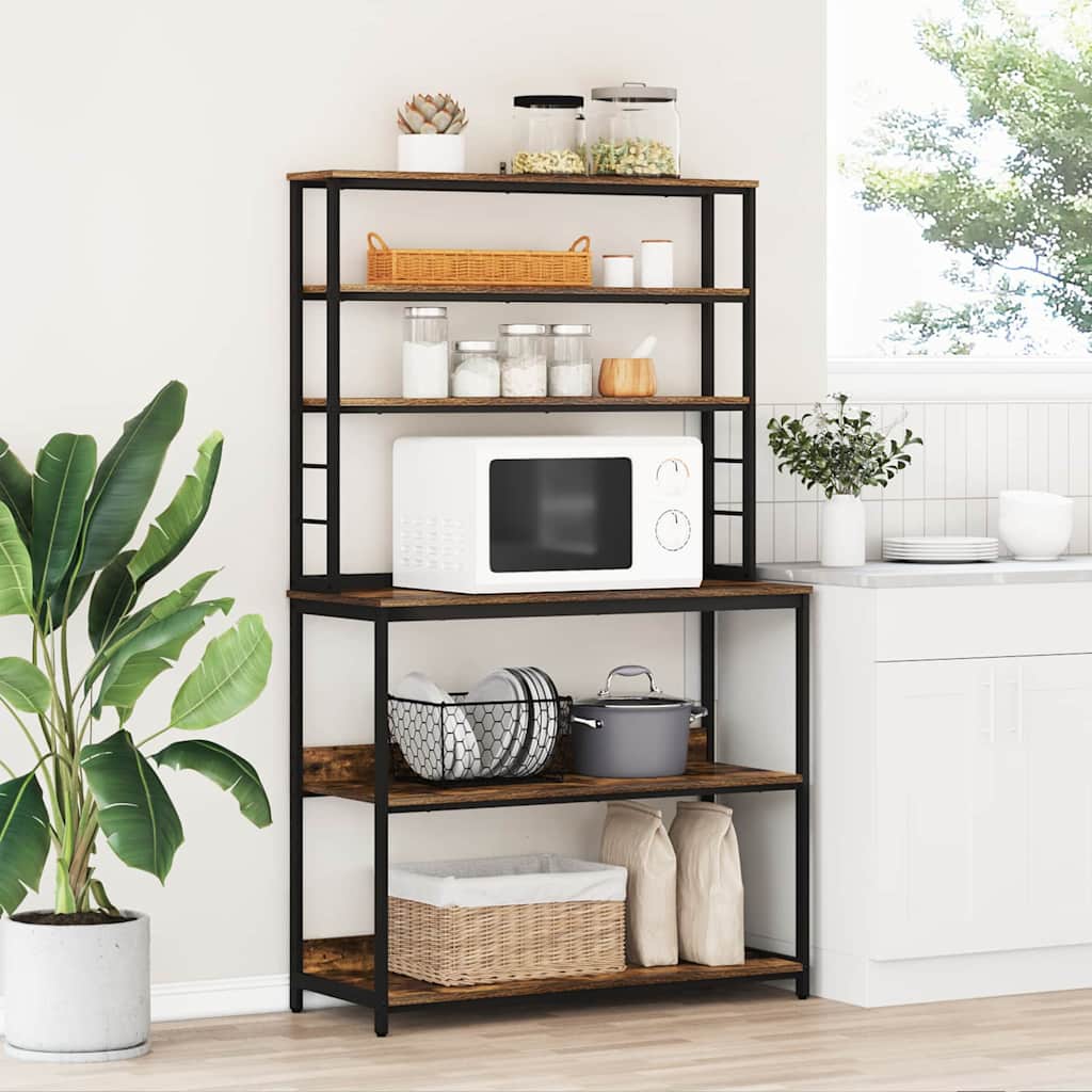 vidaXL Raft de bucătărie Stejar fumuriu 100 x 40 x 168 cm