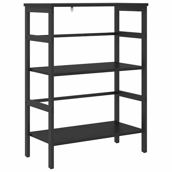 vidaXL Raamatukapp 2 tasandit 60 x 29,5 x 81 cm Tehispuit Must tamm