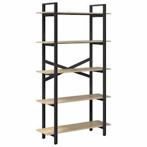 vidaXL Raamatukapp 5 tasandit 100 x 33,5 x 178 cm Tehispuit