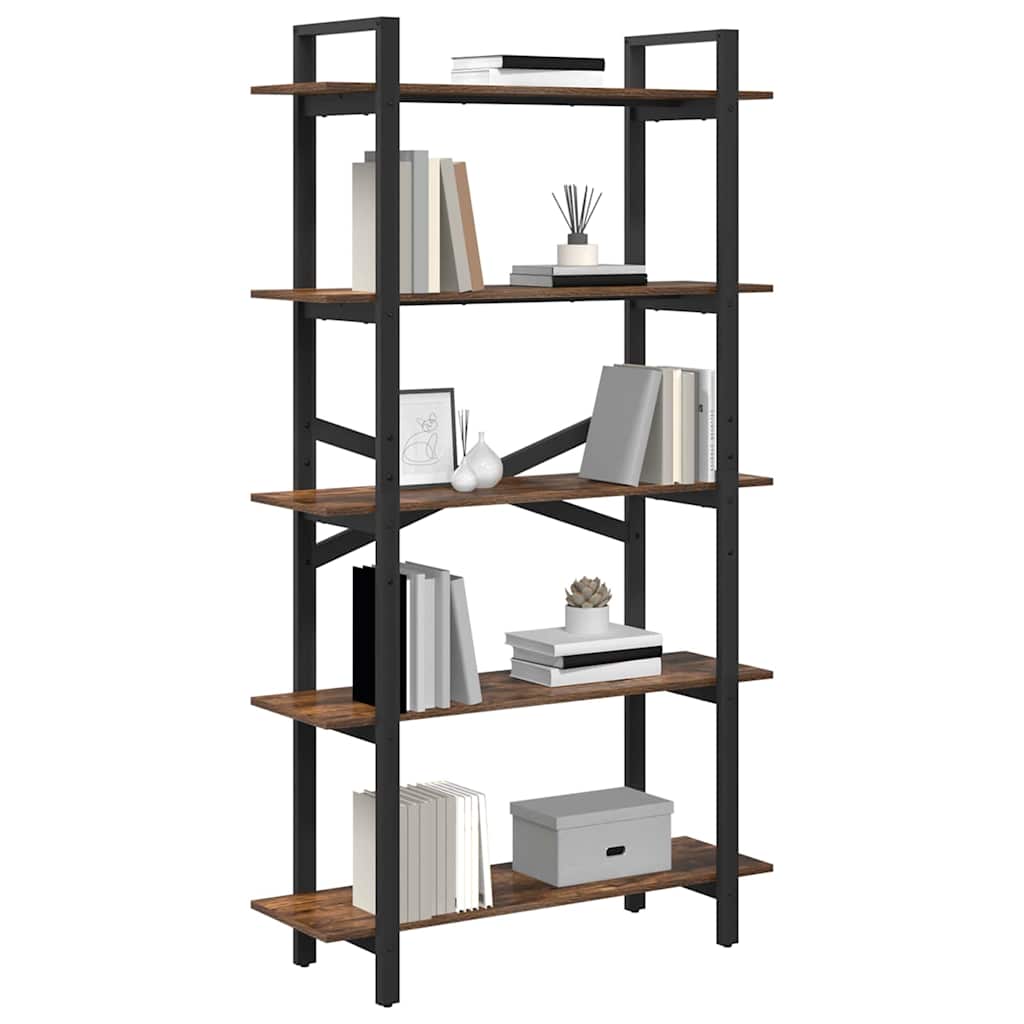 vidaXL Boekenkast Gerookt eiken 100 x 33,5 x 178 cm Bewerkt hout