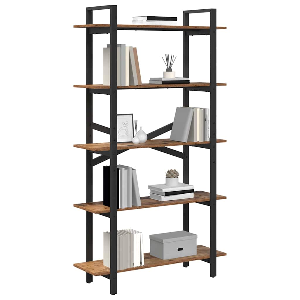 vidaXL Boekenkast Oud Hout 100 x 33,5 x 178 cm Bewerkt hout