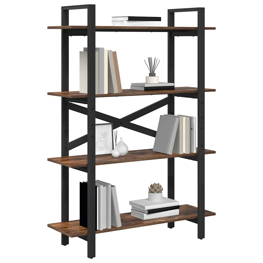 vidaXL Boekenkast Gerookt eiken 100 x 33,5 x 140 cm Bewerkt hout