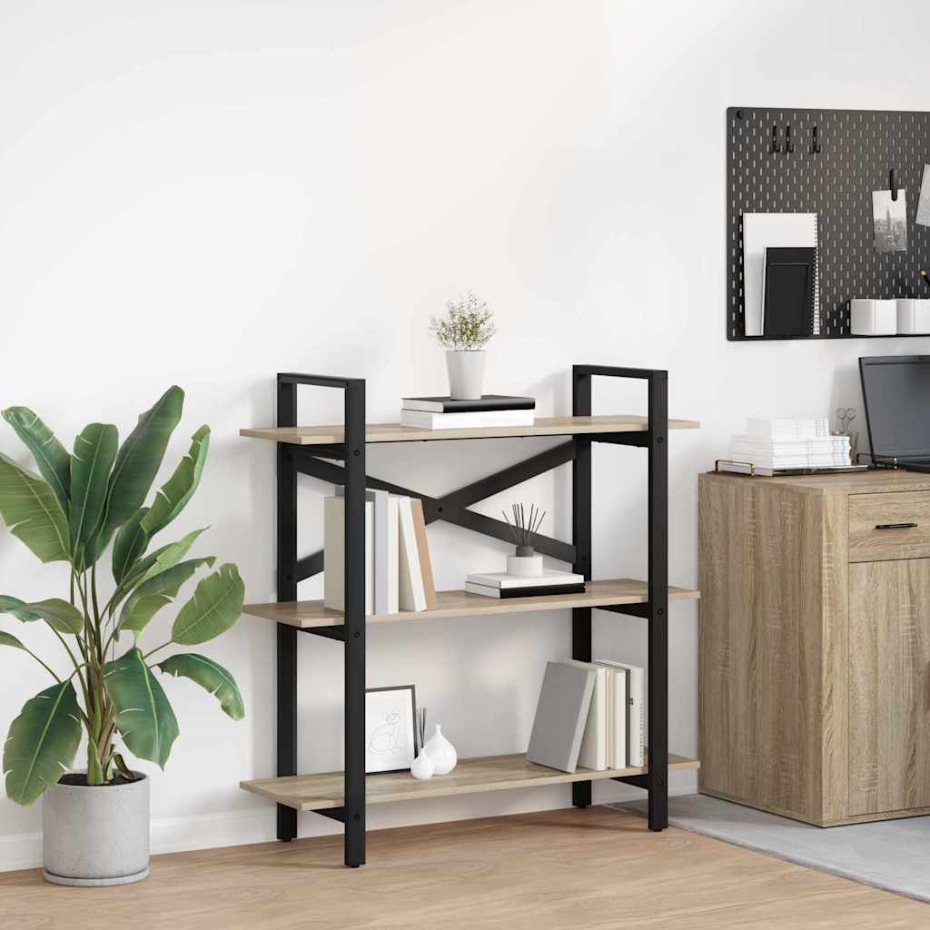 vidaXL Raft pentru cărți Stejar Sonoma 100 x 33,5 x 102 cm