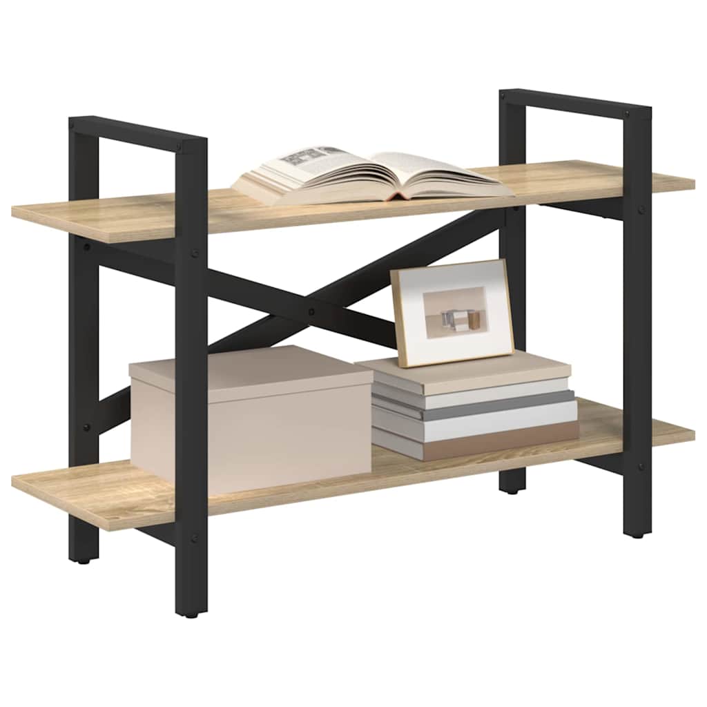 vidaXL Boekenkast Sonoma Eiken 100 x 33,5 x 64 cm Bewerkt hout