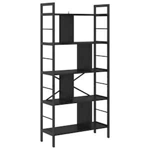 vidaXL Raamatukapp 9 tasandit 75 x 30 x 156 cm Tehispuit Must tamm