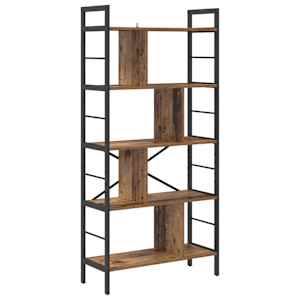 vidaXL Raamatukapp 9 tasandit 75 x 30 x 156 cm Tehispuit Vana puit