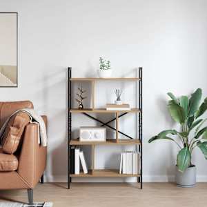 Knihovna Artisanový dub 75 x 30 x 123,5 cm kompozitní dřevo - obrázek 4
