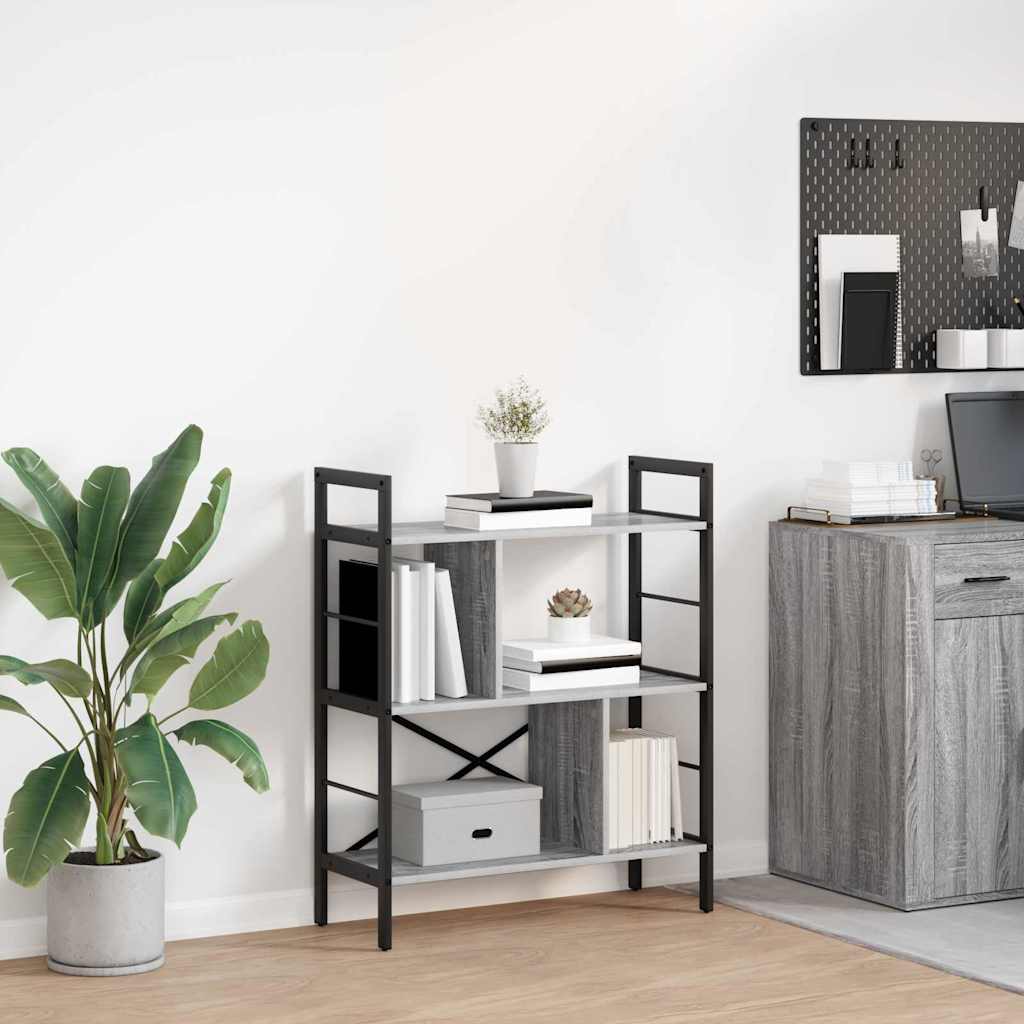 Mobilă și Mobilier - Raft pentru cărți Gri Sonoma 75 x 30 x 91 cm Lemn compozit