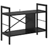 vidaXL Raamatukapp 3 tasandit 75 x 30 x 58,5 cm Tehispuit Must tamm