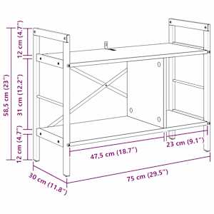 Knihovna Sonoma dub 75 x 30 x 58,5 cm kompozitní dřevo - obrázek 12