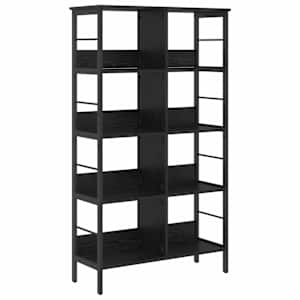 vidaXL Raamatukapp 8 tasandit 82 x 32 x 144,5 cm Tehispuit Must tamm