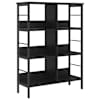 vidaXL Raamatukapp 6 tasandit 82 x 32 x 112 cm Tehispuit Must tamm