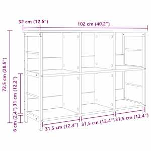 Knihovna Sonoma dub 102 x 32 x 72,5 cm kompozitní dřevo - obrázek 11