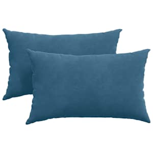 Pohovkové polštáře 2 pcs Modrá 50 x 30 cm Žebrovaná látka - obrázek 2