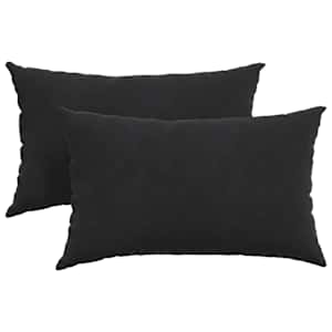 Pohovkové polštáře 2 pcs Černá 50 x 30 cm Žebrovaná látka - obrázek 2