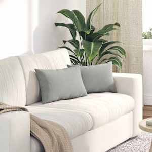 Pohovkové polštáře 2 pcs Světle šedá 50 x 30 cm textil - obrázek 1