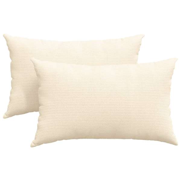 vidaXL Diivanipadjad 2 pcs cream 50 x 30 cm Korter kangas