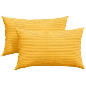 vidaXL Diivanipadjad 2 pcs Helekollane 50 x 30 cm Korter kangas