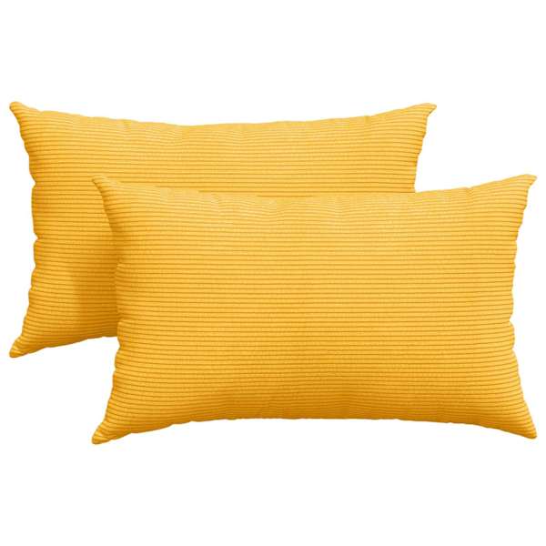 vidaXL Diivanipadjad 2 pcs Helekollane 50 x 30 cm Korter kangas