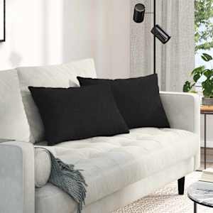 Pohovkové polštáře 2 pcs Černá 60 x 40 cm textil - obrázek 1