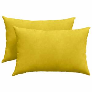 Pohovkové polštáře 2 pcs Žlutá 60 x 40 cm Žebrovaná látka - obrázek 2