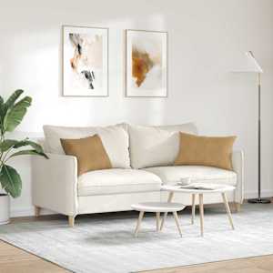Pohovkové polštáře 2 pcs Hnědá 60 x 40 cm Žebrovaná látka - obrázek 4