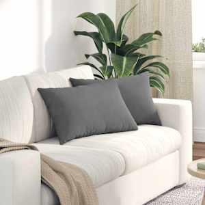 Pohovkové polštáře 2 pcs Tmavě šedá 60 x 40 cm textil - obrázek 1
