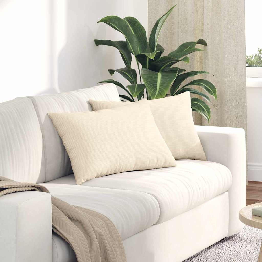 Casă & grădină - Perne pentru canapea 2 pcs Crem 60 x 40 cm