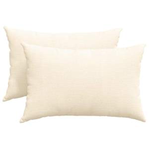 Pohovkové polštáře 2 pcs Krémová 60 x 40 cm Žebrovaná látka - obrázek 2
