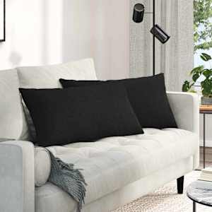 Pohovkové polštáře 2 pcs Černá 80 x 40 cm textil - obrázek 1