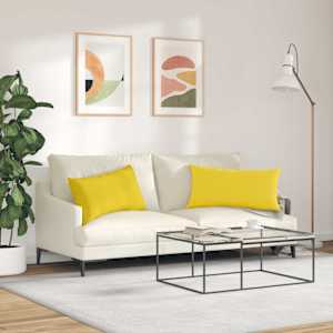 Pohovkové polštáře 2 pcs Světlá žlutá 80 x 40 cm textil - obrázek 4