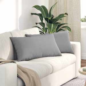 Pohovkové polštáře 2 pcs Oblačno šedá 80 x 40 cm textil - obrázek 1