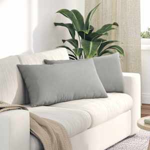 Pohovkové polštáře 2 pcs Světle šedá 80 x 40 cm textil - obrázek 1