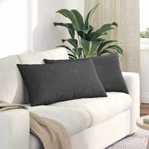 Pohovkové polštáře 2 pcs Tmavě šedá 80 x 40 cm Žebrovaná látka - obrázek 1