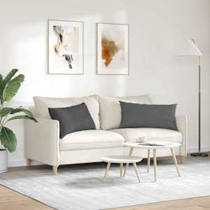 Pohovkové polštáře 2 pcs Tmavě šedá 80 x 40 cm Žebrovaná látka - obrázek 4