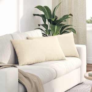 Pohovkové polštáře 2 pcs Krémová 80 x 40 cm Žebrovaná látka - obrázek 1