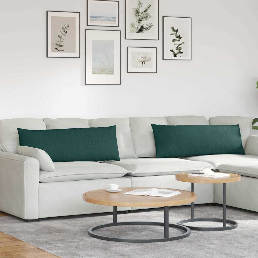vidaXL Perne pentru canapea 2 pcs Verde închis 120 x 40 cm țesătură