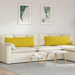 Pohovkové polštáře 2 pcs Žlutá 120 x 40 cm Žebrovaná látka - obrázek 1