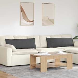 Pohovkové polštáře 2 pcs Tmavě šedá 120 x 40 cm Žebrovaná látka - obrázek 1
