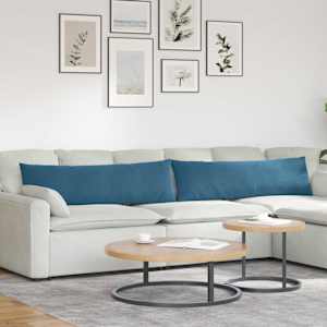 Pohovkové polštáře 2 pcs Modrá 145 x 40 cm Žebrovaná látka - obrázek 1