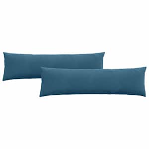 Pohovkové polštáře 2 pcs Modrá 145 x 40 cm Žebrovaná látka - obrázek 2