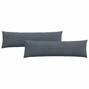 Pohovkové polštáře 2 pcs Tmavě šedá 145 x 40 cm Žebrovaná látka - obrázek 2