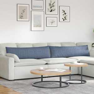 Pohovkové polštáře 2 pcs Modrá 145 x 40 cm Žebrovaná látka - obrázek 1