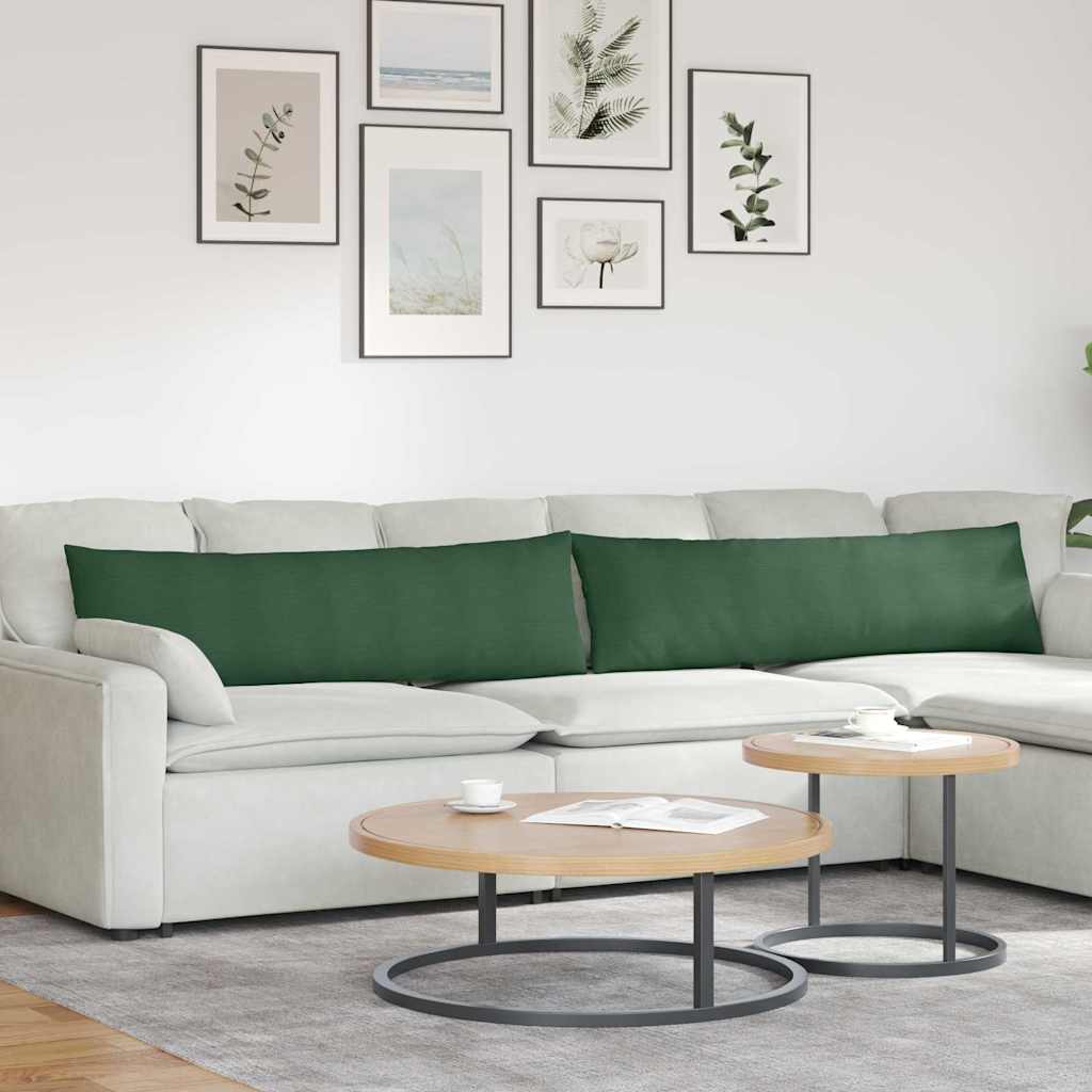 Casă & grădină - Perne pentru canapea 2 pcs Verde închis 145 x 40 cm