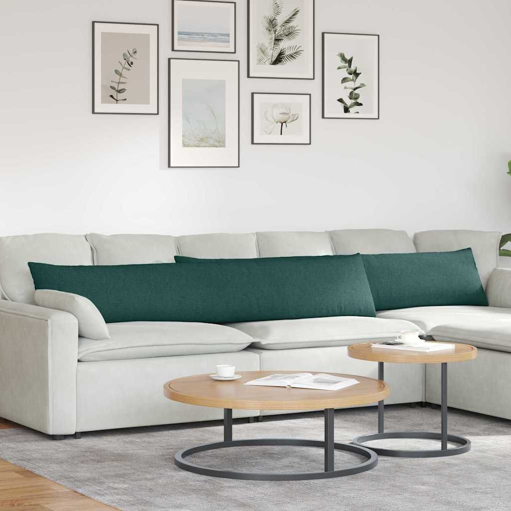 vidaXL Perne pentru canapea 2 pcs Verde închis 200 x 40 cm țesătură