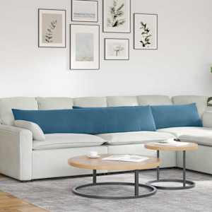 Pohovkové polštáře 2 pcs Modrá 200 x 40 cm Žebrovaná látka - obrázek 1