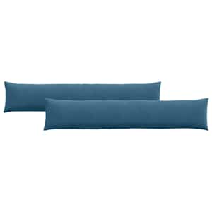 Pohovkové polštáře 2 pcs Modrá 200 x 40 cm Žebrovaná látka - obrázek 2