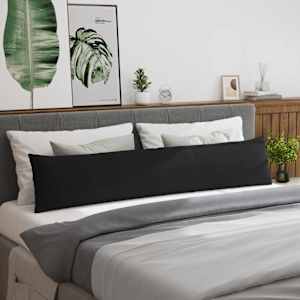 Pohovkové polštáře 2 pcs Černá 200 x 40 cm textil - obrázek 4