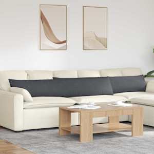 Pohovkové polštáře 2 pcs Tmavě šedá 200 x 40 cm Žebrovaná látka - obrázek 1
