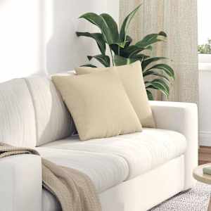 Pohovkové polštáře 2 pcs Krémová 45 x 45 cm textil - obrázek 1